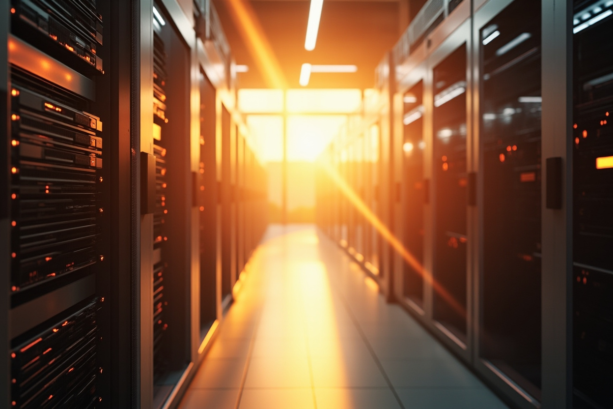 A network of interconnected servers, symbolizing Kubernetes blogs providing expert insights and solutions.