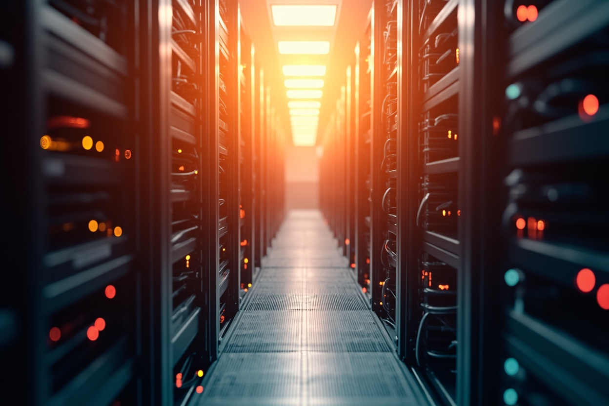 A vast, interconnected network of servers, symbolizing comprehensive Kubernetes support.