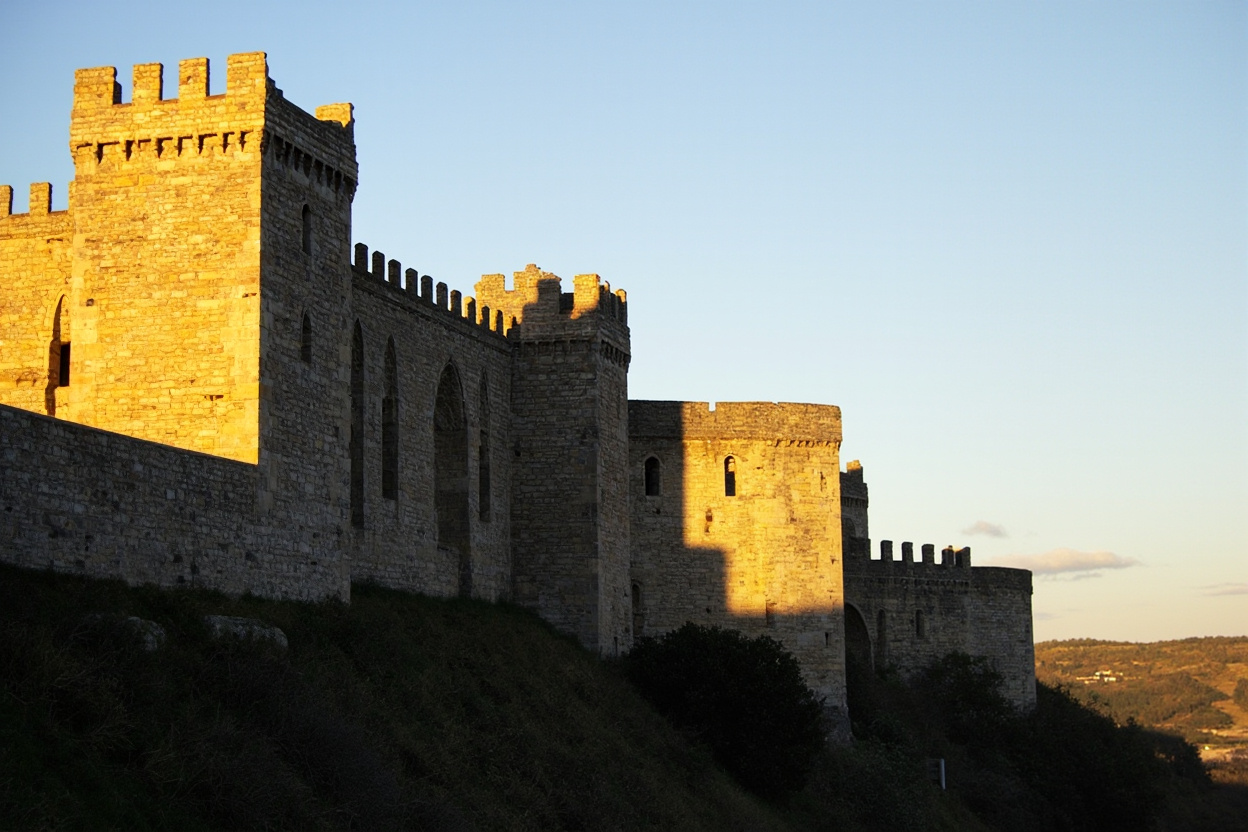 A fortified castle representing Kubernetes security, symbolizing protection against vulnerabilities.