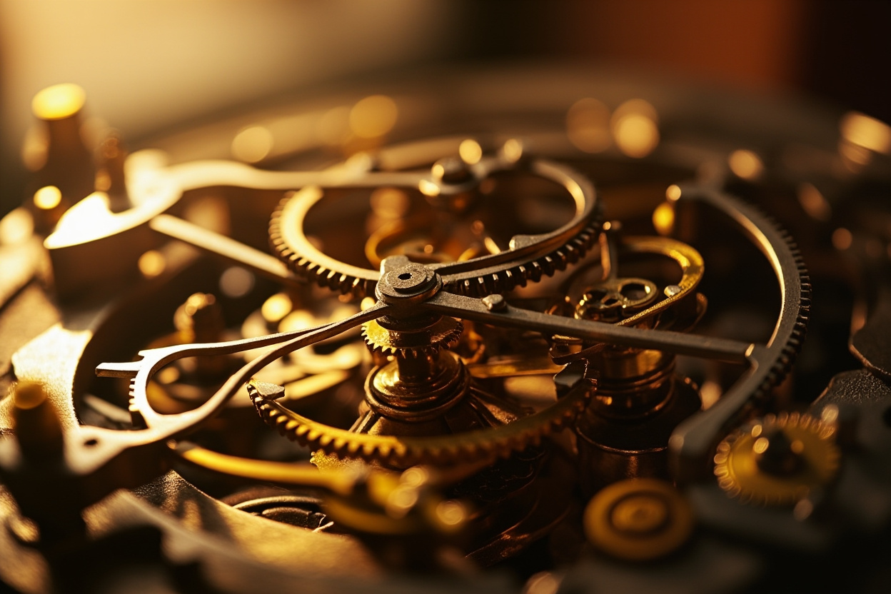 Conceptual image representing Kubernetes performance tuning as a well-oiled clockwork mechanism, symbolizing efficiency and optimization.