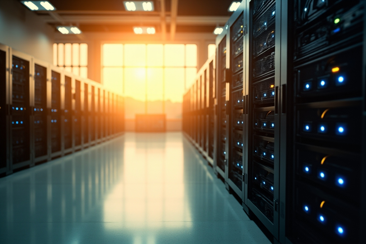 Server room showcasing Kubernetes solutions for enterprises, emphasizing scalability and automation.