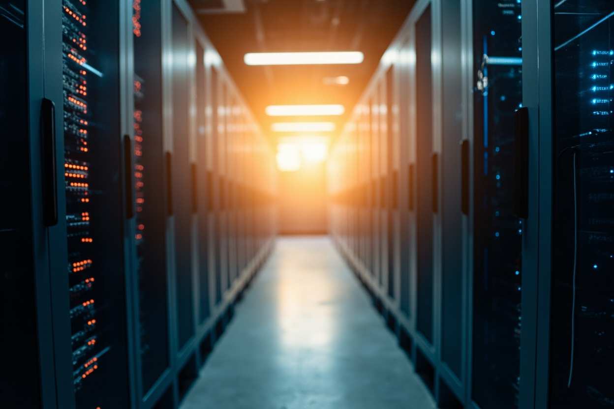 Secure server room representing Kubernetes compliance and security best practices.