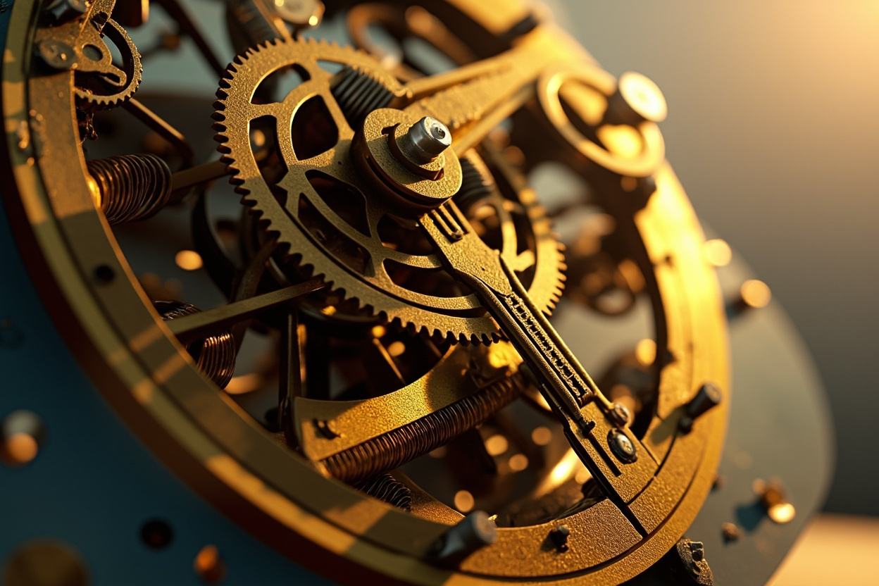 Complex clockwork representing optimized Kubernetes performance.