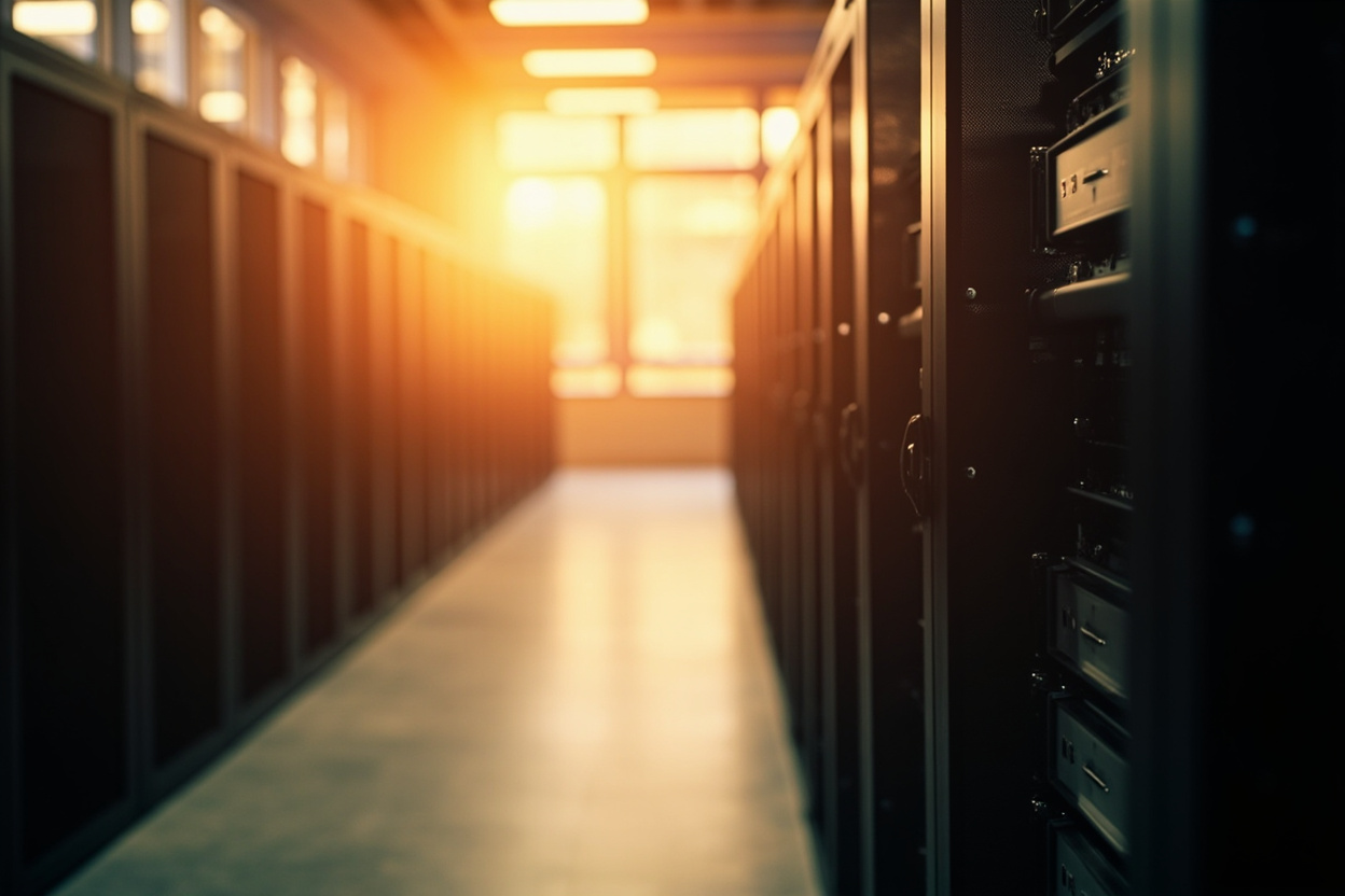 Server room showcasing organized Kubernetes cluster management.