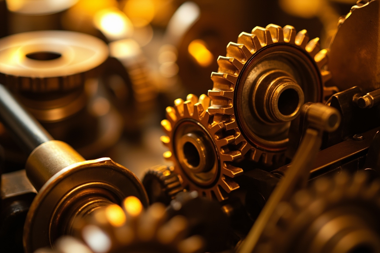 Automated gears turning, symbolizing streamlined Kubernetes cluster management.