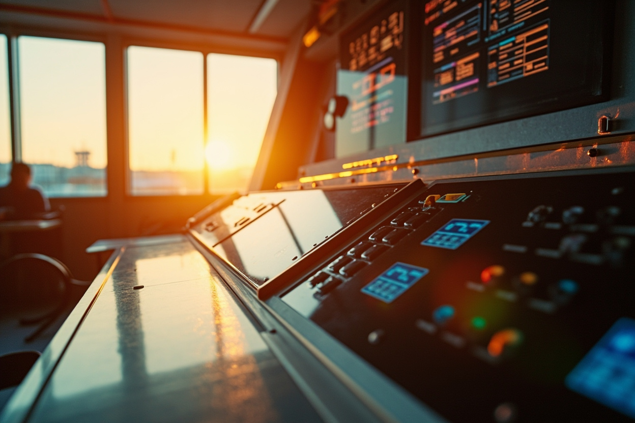 Photorealistic image of a Kubernetes dashboard interface, symbolizing simplified cluster management with warm tones and natural lighting.