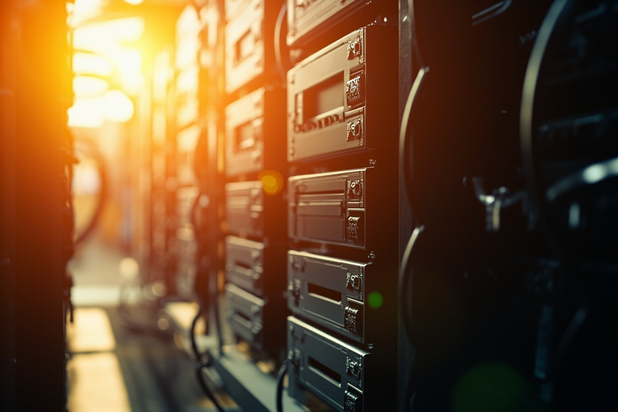 Interconnected data storage units representing Kubernetes volumes, ensuring persistent data storage in a dynamic environment.