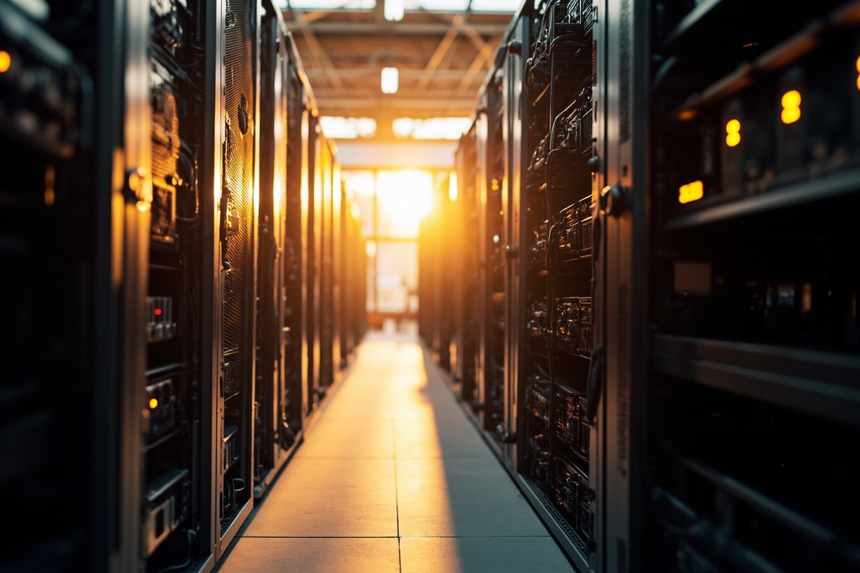 A network of interconnected servers representing Kubernetes performance monitoring.