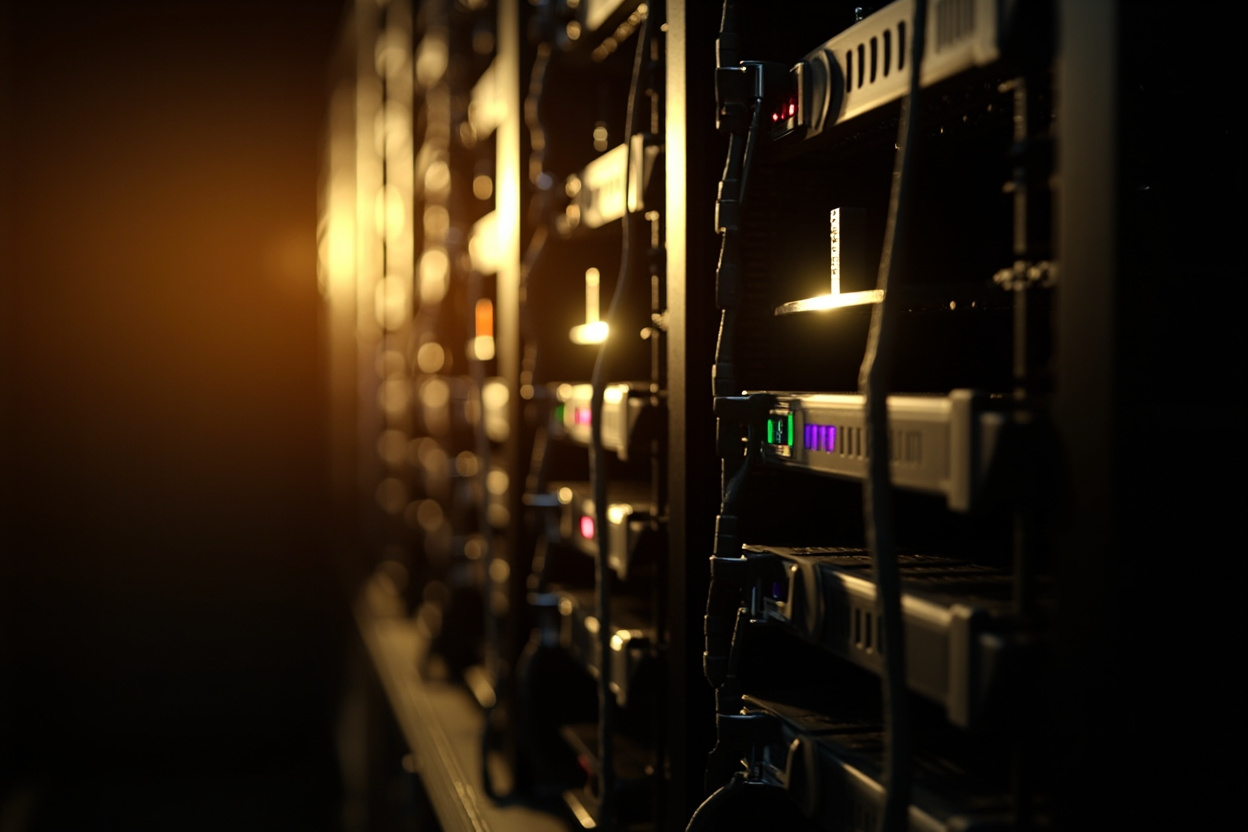 Interconnected server racks representing Kubernetes multicluster management.