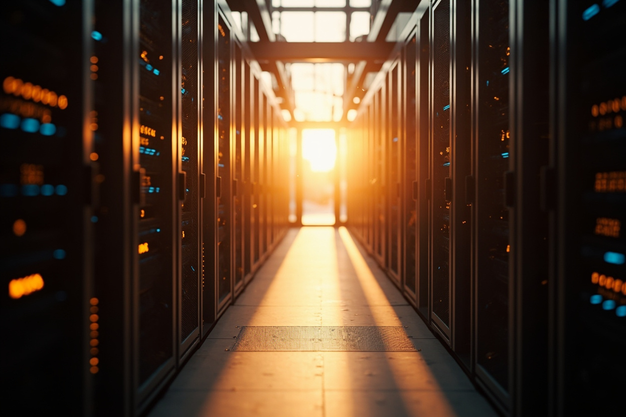 A secure server room representing Non-Human Identity Management (NHI) solutions for Kubernetes.