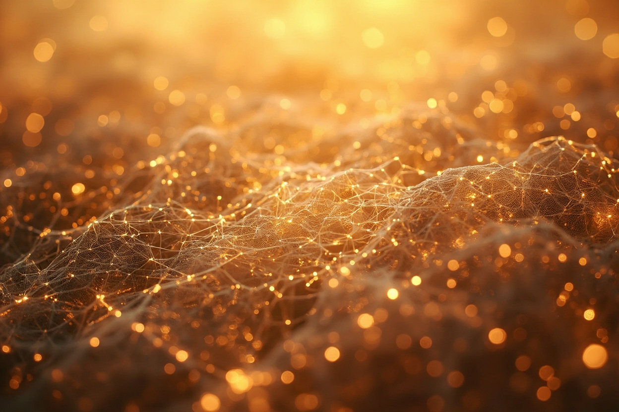 Photorealistic network representing Kubernetes automation, symbolizing interconnected learning paths in automation engineering courses.